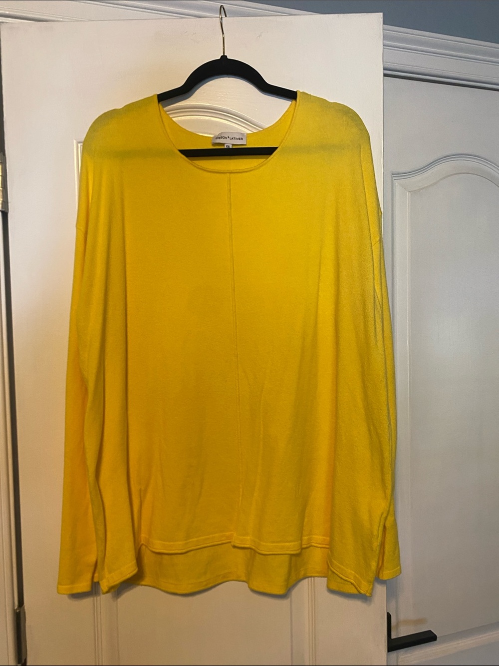Yellow Long Sleeve Crew Neck Sweater